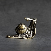 voordelige Beelden-messing slak dierenbeeldjes, retro puur koperen mini slak beeldje ornamenten bureau antieke messing thee huisdier collectie huisdecoraties voor woonkamer