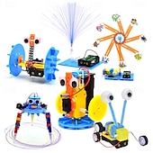 お買い得  文房具-子供向けのSTEM科学ロボットキット、6イン1科学実験プロジェクトエンジニアリングビルディングロボットキット、男の子女の子向けの誕生日プレゼントおもちゃ