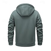 baratos Moletom com capuz de lã-Homens Full Zip Hoodie Moletom com zíper Fuzzy Sherpa Casaco de lã Moletom de lã Amarelo Verde Tropa Cáqui Cinzento Escuro Com Capuz Tecido Zip Up Zíper Bolsos Desportos e Ar livre Diário Final de