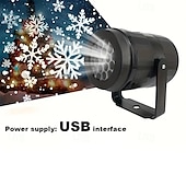 お買い得  スターギャラクシープロジェクターライト-1 個のクリスマス スノーフレーク投影ランプ USB 電源屋内および屋外のお祭りパーティーの雰囲気の装飾ランプ