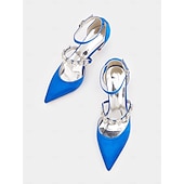 preiswerte Formell-Schwarze Satin-Pumps mit Strassverzierung für Damen – Fesselriemchen, spitze Zehenpartie, elegante Abend- und Hochzeitsschuhe
