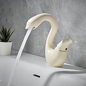 baratos Torneiras de Lavatório de Casa de Banho-torneira em forma de cisne torneira misturadora de pia torneira de pia alça única torneira de pia de banheiro com furo único torneira misturadora de água torneira para banheiro cozinha