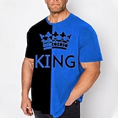 economico magliette da uomo taglie forti-Per uomo Plus Size maglietta Grande e alto Pop art Girocollo Stampa Manica corta Primavera estate Di tendenza Streetwear Essenziale Comodo Informale Sport Top