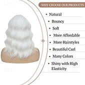 abordables Perruques Synthétiques Sans Bonnet-perruque courte bouclée ondulée avec frange pour femme, perruque bob longueur épaule, perruques en fibres synthétiques colorées résistantes à la chaleur pour cosplay, perruques de fête de Noël