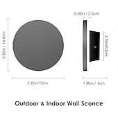 cheap Outdoor Wall Lights-LED Outdoor/Indoor Wall Light IP65 Waterproof 5.9" Acrylic Aluminum 18W 3000-6000K Wall Lighting 1500-1600lm AC85-265V