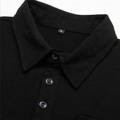billiga Klassisk pikétröja för män-Herr Pikétröjor Golftröja Ledigt Sport Kavajslag Långärmad Mode Grundläggande Slät Ficka Knappar Vår &amp; Höst Normal Vit Mörkgrön Pikétröjor