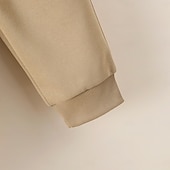 voordelige Sets-2-delig Peuter Jongens Set met capuchon en joggingbroek Kleding Brief Lange mouw Geborduurd Set School Stoer Dagelijks Herfst Winter 4-7 jaar Khaki