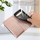 abordables Otras carcasas-teléfono Funda Para Píxel 9 Pro Pixel 9 Pro XL Pixel 8 Pro Pixel 8 Píxel 9 Pixel 7 Pixel 7 Pro Pixel 6 Pixel 6 Pro Funda Trasera con Soporte Cremallera con cordón Retro TPU Cuero de PU