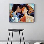 preiswerte Gemälde mit Menschen-Ölgemälde eines Liebespaares, handgefertigt, umarmendes Liebespaar, Ölgemälde – handgemaltes impressionistisches Ölgemälde eines Liebespaares aus Paris auf Leinwand, Ölgemälde mit Spachtel, bestes
