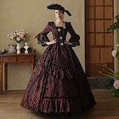 cheap Dresses-Gothic Rococo Vintage Inspired Dress Party Costume Prom Dress Princess Shakespeare Solid Color Ball Gown Women&#039;s Royal Halloween Carnival Valentine&#039;s Day Party Evening Party Masquerade Adults&#039; Dress