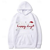 abordables Sudaderas y sudaderas con capucha divertidas-Navidad Papá Noel Cachorro Sudaderas con capucha de lana Sudadera con capucha navideña divertida Navidad Bolsillo delantero Gráfico Para Pareja Hombre Mujer Adulto Navidad Carnaval Estampado en