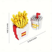 levne Stavební hračky-5ks vytvořit mini jídlo 3D model stavebnice - domácí burger hranolky párek v rohlíku pizza puzzle sestavení hračka s vzdělávacím festivalem dárky na Vánoce a den díkůvzdání