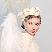 ieftine fascinatoare-pălărie din lână 100% pălărie din voal pălărie de cocktail nuntă elegantă cu îmbinare cu fundă