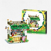 cheap Building Toys-Mini City Shop Street View Building Blocks Model SetSimulation Architecture Collection Particle Construction Building Bricks ToyHome Decoration