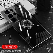 abordables Carcasas Samsung-Funda para S24 S24 Ultra Plus S24 FE S23 S23 Ultra S23 Plus S25 Ultra Cubierta trasera soporte de anillo a prueba de golpes retro TPU PC