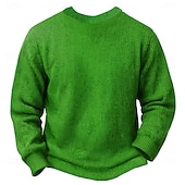 abordables suéteres feos de los hombres-Suéter navideño feo, divertido, para hombre, jersey tejido, térmico, para fiesta, noche, nochevieja, manga larga, cuello redondo, otoño, invierno, primavera, verde hierba, jade, tallas S, M, L