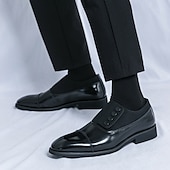 tanie Półformalny-męskie, vintage, formalne buty typu oxford – dwukolorowa sztuczna skóra i zamszowe guziki, idealne na spotkania biznesowe i specjalne okazje