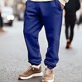 preiswerte Sweatpants-Herren Jogginghose Trainingshose Jogginghose Jogger Hose Hosen Waffelhose Tasche Glatt Weich Draussen In voller Länge Casual Täglich Wochenende Sport Modisch Schwarz Blau Mikro-elastisch