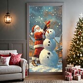 levne Vánoční kryty dveří-vánoční ozdoby na dveře kryty dveří sněhulák dům dveře gobelín dveřní záclona dekorace pozadí banner dveří pro přední dveře statek vánoční dovolená party dekorační potřeby dárek vnitřní / venkovní