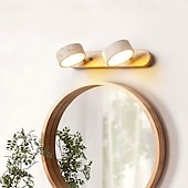 cheap Indoor Wall Lights-Wood Wall Sconce Wall Light Vanity Light with Rotatable Cylinder Lampshade Over Mirror Wall Lighting 110-240V