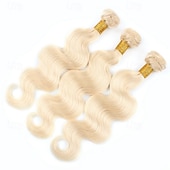 abordables 3 paquets extensions cheveux humains-cheveux humains brésiliens 613# cheveux blonds bundle body wave 3 bundle 10-28 pouces