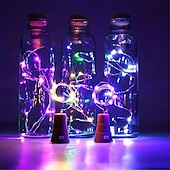 cheap Solar String Lights-2M Solar String Lights, 20 LEDs Wine Bottle String Lights, Warm White, RGB and Waterproof for Christmas &amp; Wedding Decorations 5pcs Set