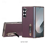 economico Cover Samsung-telefono Custodia Per Piegatura a Z 7 Z Fold 6 Z Fold 5 Z Fold 4 Z Fold 3 Custodia Portafoglio con Supporto Resistente agli urti Retrò Placcatura Pelle PU