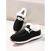 preiswerte Damenhausschuhe und -halbschuhe-Damen Winter-Schlupfschuhe mit Kunstfellfutter – gemütliche und flexible warme Freizeitschuhe für drinnen und draußen