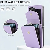 abordables Carcasas Samsung-teléfono Funda Para Z Flip 6 Z Flip 5 Z Flip 4 Z Flip 3 Funda Trasera con Soporte con cordón Ranura para tarjetas Retro TPU Cuero de PU
