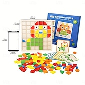 abordables Puzles-Rompecabezas de mosaicos 3D: bloques de construcción para juegos educativos de escritorio de múltiples formas y colores, regalos ideales para Navidad y Halloween para niños