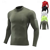 voordelige Hardloop T-shirts en Tanktops-Voor heren Hardloopshirt Compressieshirt Lange mouw T-shirt Casual Sportkleding Herfst Hoge nek Ademend Sneldrogend Sportschooltraining Hardlopen Wandelen Sportkleding Sportkleding Effen