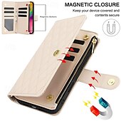 levne Pouzdra pro iPhone-telefon Carcasă Pro iPhone 16 Pro Max Plus iPhone 15 Pro Max Plus iPhone 14 13 12 11 Pro Max Plus Mini iPhone 14 Pro Max iPhone 13 12 11 Pro Max Zadní kryt se stojánkem Zip s Lanyardem Retro TPU PU