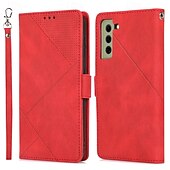 abordables Coques Samsung-téléphone Coque Pour S23 S22 S21 S20 Plus Ultra S21 FE A72 A52 A32 A22 A12 A71 A51 A31 A21s S20 FE Couvercle rabattable Avec Support avec dragonne Fente pour carte Rétro TPU faux cuir