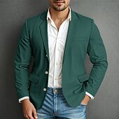 baratos Blazers Clássicos Masculinos-jaqueta masculina waffle blazer casaco esportivo formal casamento aniversário elegante moda primavera&amp;amp;blazer de tecido waffle de outono, simples, de dois botões, marrom escuro, preto, verde
