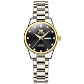 cheap Quartz Watches-OLEVS 3612 Original Elegant Quartz Ladies Watch Week Calendar Display Dress Watch For Women Waterproof Stainless Steel Clock