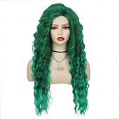 abordables Perruques Synthétiques Sans Bonnet-perruque longue bouclée ondulée perruque de remplacement de cheveux synthétiques duveteux ombré naturel avec ligne de cheveux libre pour costume cosplay fête perruques de fête de Noël adaptées