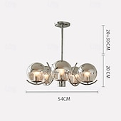 preiswerte Pendelleuchte-nordischer kreativer Chrom-Deckenleuchter moderner Chrom-LED-Deckenleuchter Kunstausstellung Pendelleuchten galvanisiertes Gehäuse LED-Beleuchtung 3/4/5 Lichtköpfe 110-240V
