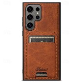 Недорогие Чехлы для Samsung-телефон Кейс для Назначение S24 S24 Ultra Plus S23 Ultra Plus S23 S22 S22 Плюс Ультра S25 Ультра Кейс на заднюю панель со стендом Магнитный Разъем для карты Ретро ТПУ ПК Кожа PU