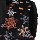 baratos Ternos Estampados-ternos de natal masculinos pretos com estampa de floco de neve, 3 peças, ajuste sob medida, abotoamento simples, um botão, 2024