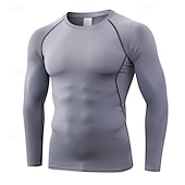 cheap Running Tee &amp; Tank Tops-Men&#039;s Running T-Shirt Compression Shirt Long Sleeve Tee Tshirt Casual Athleisure Fall Breathable Quick Dry Gym Workout Running Walking Sportswear Activewear Solid Colored Black White Blue