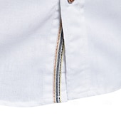 baratos Camisas masculinas de negócios-Homens Saia Camisa casual Tecido Casamento Ao ar livre Azul Manga Longa Aberto para a Lateral Inverno Primavera &amp; Outono Roupa Bolsos