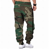 billiga Joggingbyxor-Herr Kamouflage Joggingbyxor Joggare Byxor Medium Midja Dragsko Elastisk midja Vintage Ledigt Utomhus Gata Ficka Vår Höst Vinter 3D-tryck Armégrön