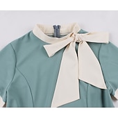 baratos Vestidos-Retro Vintage Anos 50 Hepburn Vestidos Floral Poá Linha A Decote Redondo Fantasia Mulheres Carnaval Ano Novo Baile de Máscaras Casual / Diário Festa de Solteira Adulto Vestido