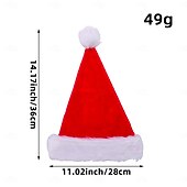 olcso Jelmezek és kiegészítők-karácsonyi mikulás sapka, extra vastag plüss mikulás sapka nagy pom pommal, hangulatos ünnepi fejfedő