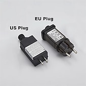 お買い得  プラグイン式電源-6m 400個のLEDストリングライト、爆竹クラスターガーランドライト、屋外用クリスマスフェアリーライト（パチパチ音付き）、DC31Vクリスタルクラックルボールフェアリーライト（パティオ、窓、パーティーの装飾用） - EU/米国/英国プラグ