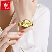 cheap Quartz Watches-OLEVS 3612 Original Elegant Quartz Ladies Watch Week Calendar Display Dress Watch For Women Waterproof Stainless Steel Clock