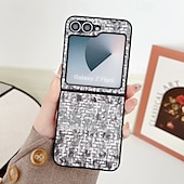 Недорогие Чехлы для Samsung-телефон Кейс для Назначение Z-флип 7 Z-флип 6 Z Flip 5 Z Flip 4 Кейс на заднюю панель Защита от удара Ретро текстильный ТПУ