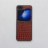 お買い得  サムスン用ケース-電話 ケース 用途 Zフリップ6 Z Flip 5 Z Flip 4 Z Flip 3 バックカバー 耐衝撃 レトロ風 TPU PUレザー