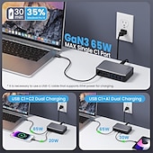 Недорогие USB-концентраторы-200 Вт usb c зарядное устройство блок gan 8-портовый usb c быстрая зарядная станция pps pd 65 Вт ноутбук зарядное устройство адаптер