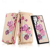 voordelige Samsung-hoesje-telefoon hoesje Voor S24 Ultra S24 Plus S24 S23 S23 Ultra S23 Plus S22 S22 Ultra Achterkant Wallet Card Case Rits met draagkoord met polsband Retro TPU PU-nahka